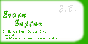 ervin bojtor business card